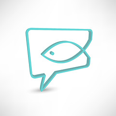 Image showing Christian religion symbol fish. Concept speech bubbles