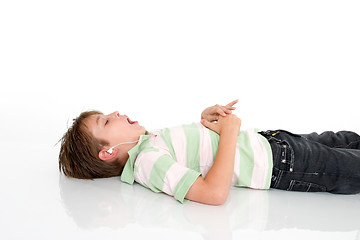 Image showing Child listing to music