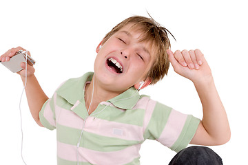 Image showing Child grooving to music