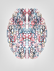 Image showing Number  background. Digital brain