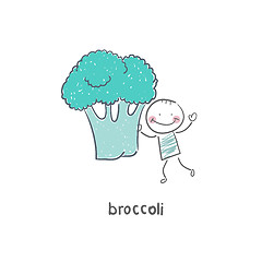 Image showing Man and broccoli