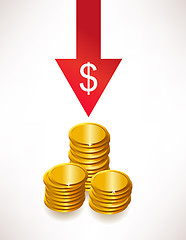 Image showing The concept of depreciation of money. Dollar