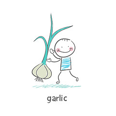 Image showing Garlic and people