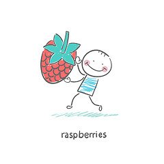 Image showing Raspberries and people