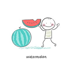 Image showing Watermelon and people