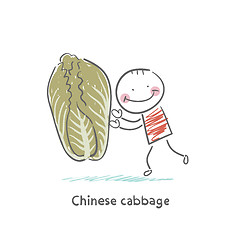 Image showing Chinese cabbage and the man