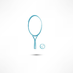 Image showing Tennis racket and ball icon