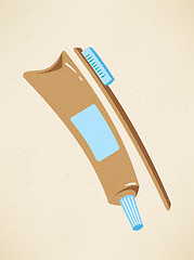 Image showing Toothpaste And Toothbrush Icon