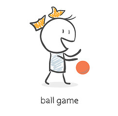 Image showing Cartoon girl playing ball