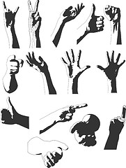 Image showing Silhouettes of hands