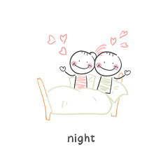 Image showing Loving couple in bed