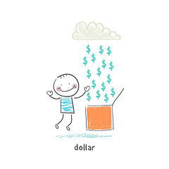 Image showing Rain of dollars. Illustration.