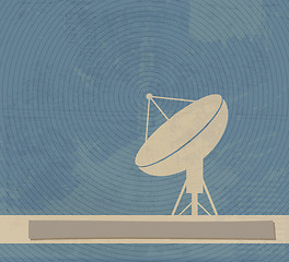 Image showing Satellite Dish. Retro poster