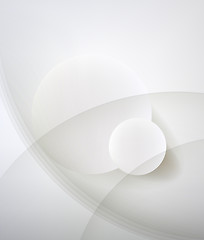 Image showing Abstract minimalist design in a light tone. Two circle.