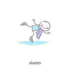 Image showing People skating on the ice. Illustration.
