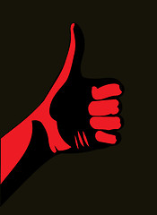 Image showing Thumb up. Red 