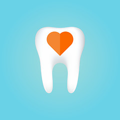 Image showing Tooth On White Background. Vector Illustration