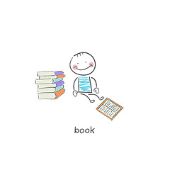 Image showing Reader of books. Illustration.