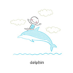 Image showing dolphin and man