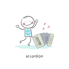 Image showing Man and accordion