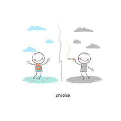 Image showing Smoker. Illustration.