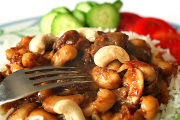 Image showing Beef and cashew macro