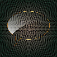 Image showing Abstract glass speech bubble on a metal background