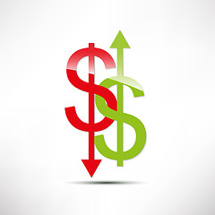 Image showing The concept of exchange rates. Dollar