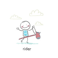 Image showing Rider on a horse toy. Illustration.