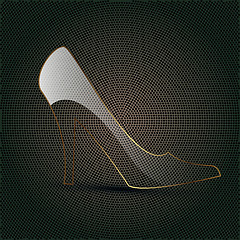 Image showing glass shoe on a metal background