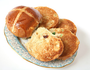Image showing Toasted hot cross buns