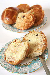 Image showing Buns toasted and buttered