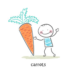 Image showing Man and carrots