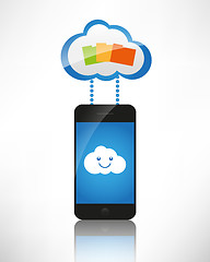 Image showing Cloud computing. The concept of reception and transmission of in