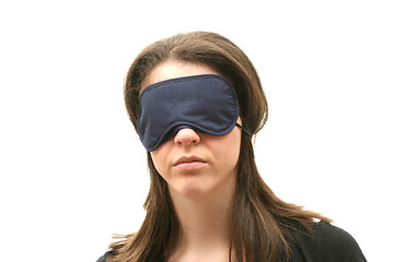 Image showing Woman wearing a blindfold