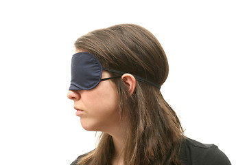 Image showing Woman wearing a blindfold