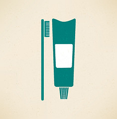 Image showing Toothpaste And Toothbrush Icon