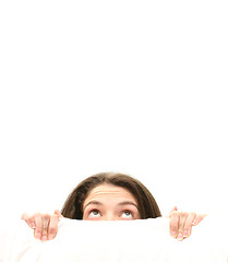 Image showing Hiding business woman