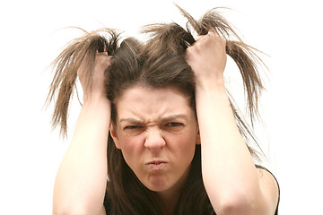 Image showing Stressed business woman