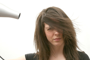 Image showing Blowing hairdryer