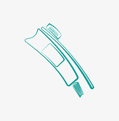 Image showing Toothpaste And Toothbrush Icon