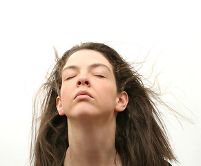 Image showing Girl in wind