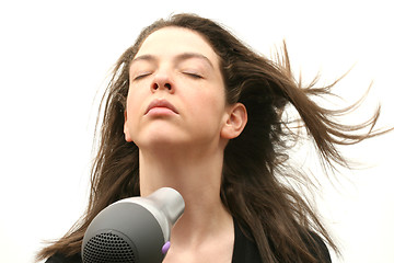 Image showing Blowing hairdryer