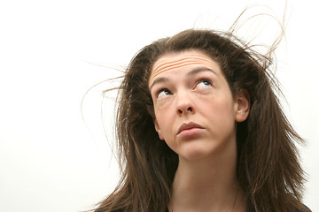 Image showing Girl in wind