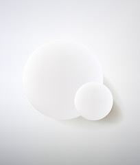 Image showing Abstract minimalist design in a light tone. Two circle.