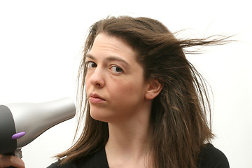 Image showing Blowing hairdryer