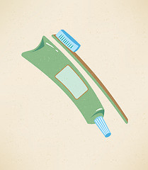 Image showing Toothpaste And Toothbrush Icon