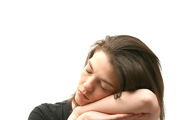 Image showing Sleeping business woman