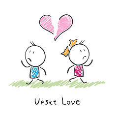 Image showing Broken up love. Conceptual illustration of the conflict between 