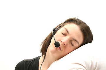 Image showing Sleeping business woman